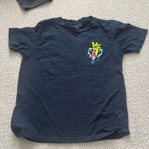 Boy Baseball Life Style 101' Black Graffiti Tee with Neon Crest